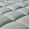 Picture of MATBEBY Bedding Quilted Fitted Queen Mattress Pad Cooling Breathable Fluffy Soft Mattress Pad Stretches up to 21 Inch Deep, Queen Size, Light Grey, Mattress Topper Mattress Protector