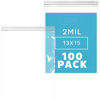 Picture of GPI PACK of 100, 2 Gallon, 13" x 15", CLEAR PLASTIC RECLOSABLE ZIP BAGS - Bulk 2 mil, Large, Strong & Durable Poly Baggies with Resealable Zip Top Lock for Travel, Storage, Packaging & Shipping.