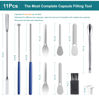 Picture of 11 Piece Capsule Filling Machine Kit for Pill Filler - Micro lab Spoons Spatula Tool for Gel Capsules Empty Quickly Fill Tray with Herb Powder Tamper Tools All Sizes # 000 00 0 1 2 3 4 5