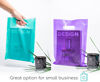 Picture of 200 Teal & Purple Bags for Small Business 100 Teal and 100 Purple 1.5Mil 9"x12" Merchandise Bags Thick Glossy Retail Bags and Shopping Bags For Small Business with Die Cut Handles Boutique Bags