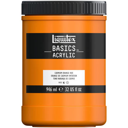 Picture of Liquitex BASICS Acrylic Paint, 946ml (32-oz) Jar, Cadmium Orange Hue