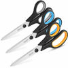 Picture of Scissors, iBayam 8" Multipurpose Scissors Bulk 3-Pack, Ultra Sharp Blade Shears, Comfort-Grip Handles, Sturdy Sharp Scissors for Office Home School Sewing Fabric Craft Supplies, Right/Left Hand