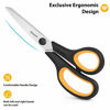 Picture of Scissors, iBayam 8" Multipurpose Scissors Bulk 3-Pack, Ultra Sharp Blade Shears, Comfort-Grip Handles, Sturdy Sharp Scissors for Office Home School Sewing Fabric Craft Supplies, Right/Left Hand