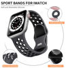 Picture of Lerobo Sport Bands Compatible with Apple Watch Band 41mm 40mm 38mm Women Men,Soft Silicone Breathable Replacement Bands Compatible for Apple Watch SE iWatch Series 8 7 6 5 4 3 2 1,Anthracite Black,M/L