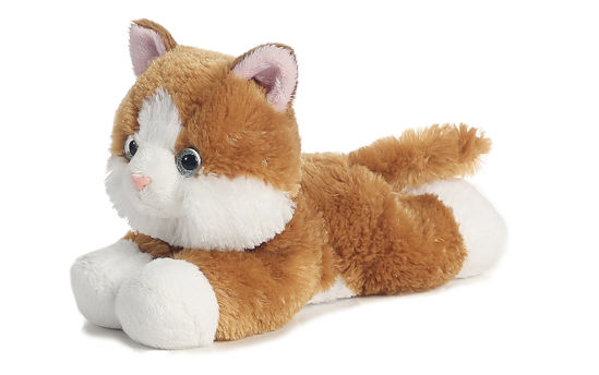 Picture of Aurora® Adorable Mini Flopsie™ Sunshine Tabby™ Stuffed Animal - Playful Ease - Timeless Companions - Brown 8 Inches