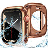 Picture of Goton 2 in 1 Waterproof Case for Apple Watch Screen Protector 40mm SE 2nd Gen Series 6 5 4 SE, 360 Protective Glass Face Cover Bumper + Back Frame for iWatch 6 5 4 SE Accessories 40 mm, Rose Gold