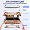 Picture of Goton 2 in 1 Waterproof Case for Apple Watch Screen Protector 40mm SE 2nd Gen Series 6 5 4 SE, 360 Protective Glass Face Cover Bumper + Back Frame for iWatch 6 5 4 SE Accessories 40 mm, Rose Gold