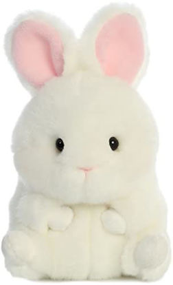 Picture of Aurora® Round Rolly Pet™ Bunbun Bunny™ Stuffed Animal - Adorable Companions - On-The-Go Fun - White 5 Inches