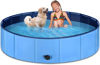 Picture of Dog Pool for Large Dogs 63"x12" JECOO Kiddie Pool Hard Plastic Foldable Dog Bathing Tub Portable Outside Kids Swimming Pool for Pets and Dogs