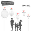 Picture of PartyWoo White Balloons, 100 pcs Matte White Balloons Different Sizes Pack of 36 Inch 18 Inch 12 Inch 10 Inch 5 Inch for Balloon Garland or Balloon Arch as Party Decorations, Birthday Decorations
