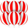 Picture of KatchOn, Carnival Balloons for Carnival Decorations - 22 Inch, Pack of 6 | Red and White Striped Balloons, 4D Striped Circus Balloons | Carnival Theme Party Decorations, Circus Theme Party Decorations