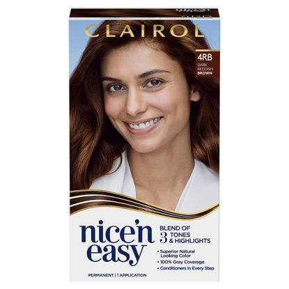 Picture of Clairol Nice'n Easy Permanent Hair Dye, 4RB Dark Reddish Brown Hair Color, Pack of 1
