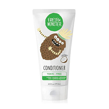 Picture of Fresh Monster Kids Hair Conditioner, Toxin-Free, Hypoallergenic & Natural, Hair Conditioner for Kids, Coconut (6oz)