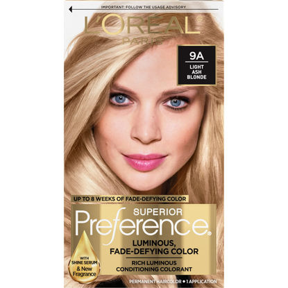 Picture of L'Oreal Paris Superior Preference Fade-Defying + Shine Permanent Hair Color, 9A Light Ash Blonde, Pack of 1, Hair Dye