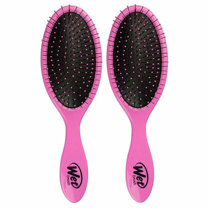 Picture of Wet Brush Original Detangler Hair Brush - Pink (Pack of 2) - Exclusive Ultra-soft IntelliFlex Bristles - Glide Through Tangles With Ease For All Hair Types - For Women, Men, Wet And Dry Hair