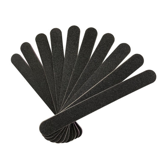 Picture of Nail File 10 PCS Professional Double Sided 100/180 Grit Nail Files Emery Board Black Manicure Pedicure Tool and Nail Buffering Files