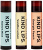 Picture of Kind Lips Lip Balm, Nourishing Soothing Lip Moisturizer for Dry Cracked Chapped Lips, Made in Usa With 100% Natural USDA Organic Ingredients, Variety Flavor, Pack of 3