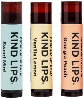 Picture of Kind Lips Lip Balm, Nourishing Soothing Lip Moisturizer for Dry Cracked Chapped Lips, Made in Usa With 100% Natural USDA Organic Ingredients, Variety Flavor, Pack of 3