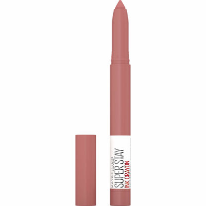 Picture of Maybelline New York Super Stay Ink Crayon Lipstick Makeup, Precision Tip Matte Lip Crayon with Built-in Sharpener, Longwear Up To 8Hrs, On The Grind, Purple Mauve Pink, 1 Count