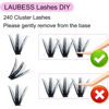 Picture of Lash Clusters 14-18mm 240pcs 50D Individual Lashes D Curl Cluster Lashes Mixed Length Eyelash Clusters DIY Lash Extension Kit Cluster Eyelash Extensions (50D-0.07D, 14-18mm)