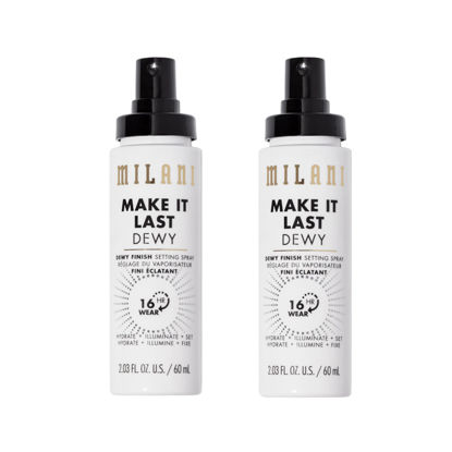 Picture of Milani Make It Last - Dewy Setting Spray 3 in 1- Hydrate + Illuminate + Set, Makeup Finishing Spray - Makeup Primer & Hydrating Setting Spray - 2 Pack