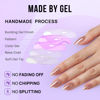 Picture of Press On Nails Almond - BTArtbox Soft Gel Press on Nails Meidum Chrome Nails, Light Weight & Fit Perfectly, Natural Fake Nail with Nail Glue, Almond Glue On Nails in 15 Sizes - 30 Nail Kit, Chocolate Glazed