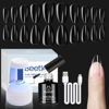 Picture of Beetles Gel Nail Kit Easy Nail Extension Set 500Pcs Pre shaped Medium Almond Soft Gel Nail Tips with 5 in 1 Mutipurpose Glue Gel Base Uv Led Nail Lamp for Nail Art Diy Home