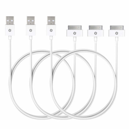 Picture of JETech USB Sync and Charging Cable Compatible iPhone 4/4s, iPhone 3G/3GS, iPad 1/2/3, iPod, 3.3 Feet, 3-Pack