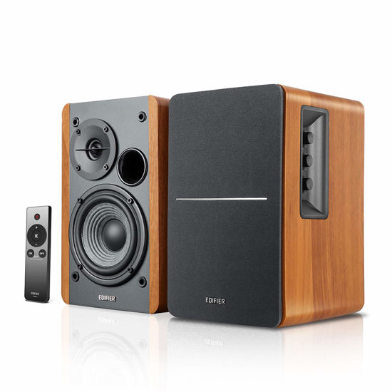 Picture of Edifier R1280Ts Powered Bookshelf Speakers - 2.0 Stereo Active Near Field Monitors - Studio Monitor Speaker - 42 Watts RMS with Subwoofer Line Out - Wooden Enclosure