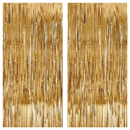 KATCHON KatchOn, XtraLarge Silver Black and Gold Backdrop - 8x3.2 Feet,  Pack of 2, Black Gold and Silver Party Decorations