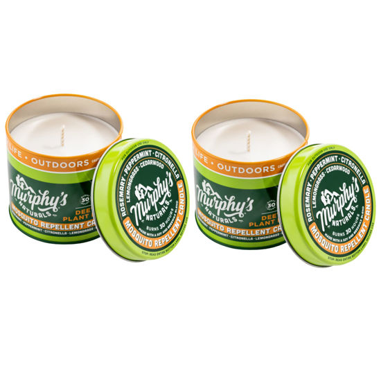 Picture of Murphy's Naturals Mosquito Repellent Candle | DEET Free | Made with Plant Based Essential Oils and a Soy/Beeswax Blend | 30 Hour Burn Time | 9oz | 2 Pack