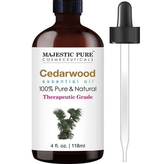 Picture of MAJESTIC PURE Cedarwood Essential Oil, Therapeutic Grade, Pure and Natural Premium Quality Oil, 4 Fl Oz