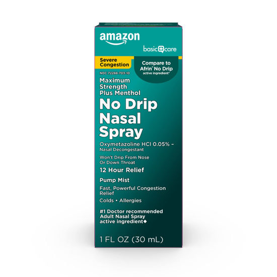 Picture of Amazon Basic Care Severe Congestion Nasal Spray, Oxymetazoline HCl, Provides 12 Hour Relief, 1 Fluid Ounce