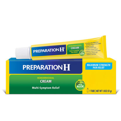 Picture of Preparation H Hemorrhoid Cream with Aloe for Multi-Symptom Relief - 1.8 Oz Tube