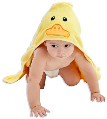 Picture of HIPHOP PANDA Bamboo Hooded Baby Towel - Soft Hooded Bath Towel for Babie, Toddler,Infant, Perfect for Boy and Girl - (Yellow Duck, 30 x 40 Inch)