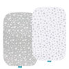 Picture of Bassinet Sheets Compatible with ANGELBLISS Baby Bassinet, Koolerthings (3 in 1) Baby Bassinet, Pamo Babe 2in1 and Ihoming Bedside Bassinet, 2 Pack, 100% Jersey Cotton, Breathable and Soft, Grey Print