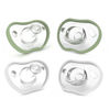 Picture of Nanobebe Baby Pacifiers 0-3 Month - Orthodontic, Curves Comfortably with Face Contour, Award Winning for Breastfeeding Babies, 100% Silicone - BPA Free. Baby Registry Gift 4pk, Sage/White