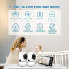 Picture of HelloBaby 5’’ Baby Monitor with 26-Hour Battery, 2 Cameras Pan-Tilt-Zoom, 1000ft Range Video Audio Baby Monitor No WiFi, VOX, Night Vision, 2-Way Talk, 8 Lullabies and Temperature