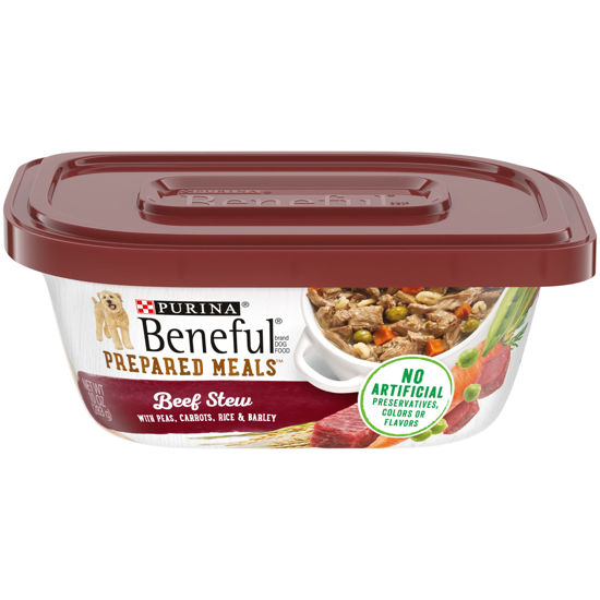 Picture of Purina Beneful High Protein, Gravy Wet Dog Food, Prepared Meals Beef Stew - (8) 10 Oz. Tubs