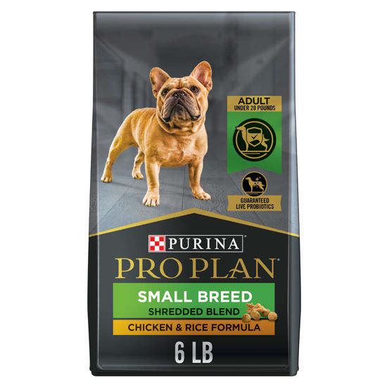 Picture of Purina Pro Plan Small Breed Dog Food With Probiotics for Dogs, Shredded Blend Chicken & Rice Formula - 6 lb. Bag