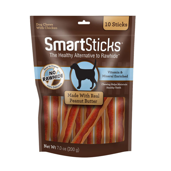 Picture of SmartBones SmartSticks, Treat Your Dog to a Rawhide-Free Chew Made With Real Meat and Vegetables 10 Count (Pack of 1)