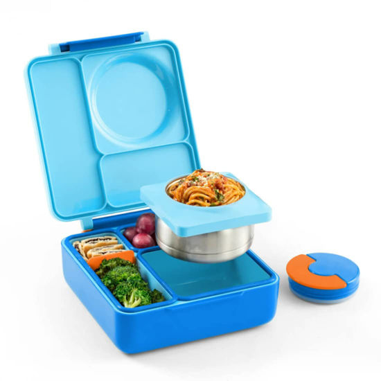 Picture of OmieBox Bento Box for Kids - Insulated Lunch Box with Leak Proof Thermos Food Jar - 3 Compartments, Two Temperature Zones (Sky Blue) (Single) (Packaging May Vary)