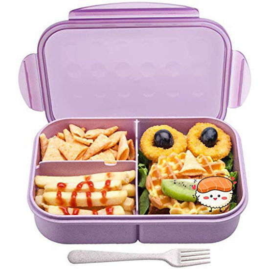 Picture of Bento Box,MISS BIG Lunch Box Kids,Ideal Leak Proof Lunch Box Containers, Mom’s Choice Kids Lunch Box, No BPAs and No Chemical Dyes Bento Box for Kids,Microwave and Dishwasher Safe Lunch Box (Purple M)