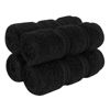 Picture of American Soft Linen Luxury Washcloths for Bathroom, 100% Turkish Cotton Washcloth Set of 4, 13x13 in Soft Washcloths for Body and Face, Wash Rags for Kitchen, Baby Washcloths, Black Washcloths