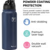 Picture of Fanhaw Insulated Water Bottle with Chug Lid - 20 Oz Double-Wall Vacuum Stainless Steel Reusable Leak & Sweat Proof Sports Water Bottle Dishwasher Safe with Anti-Dust Standard Mouth Lid (Navy Blue)