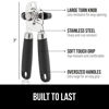 Picture of The Original Gorilla Grip Heavy Duty Stainless Steel Smooth Edge Manual Hand Held Can Opener With Soft Touch Handle, Rust Proof Oversized Handheld Easy Turn Knob, Best Large Lid Openers, Black