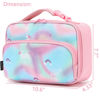 Picture of FlowFly Kids Lunch box Insulated Soft Bag Mini Cooler Back to School Thermal Meal Tote Kit for Girls, Boys,Glitter-Unicorn