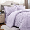 Picture of Bedsure Light Purple Comforter Set King - Bedding Set King 7 Pieces, Pintuck Bed in a Bag Purple Bed Set with Comforter, Sheets, Pillowcases & Shams