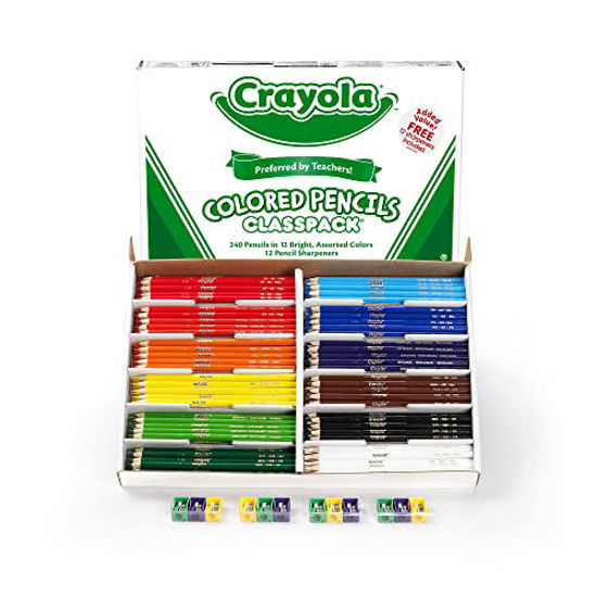 Picture of Crayola Colored Pencils, Bulk Classpack, Classroom Supplies, 12 Colors may vary, 240 Count, Standard