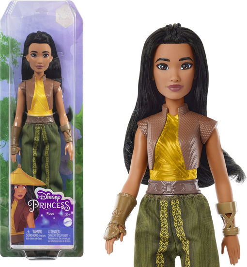Picture of Disney Princess Raya Fashion Doll, Sparkling Look with Black Hair, Brown Eyes & Accessories
